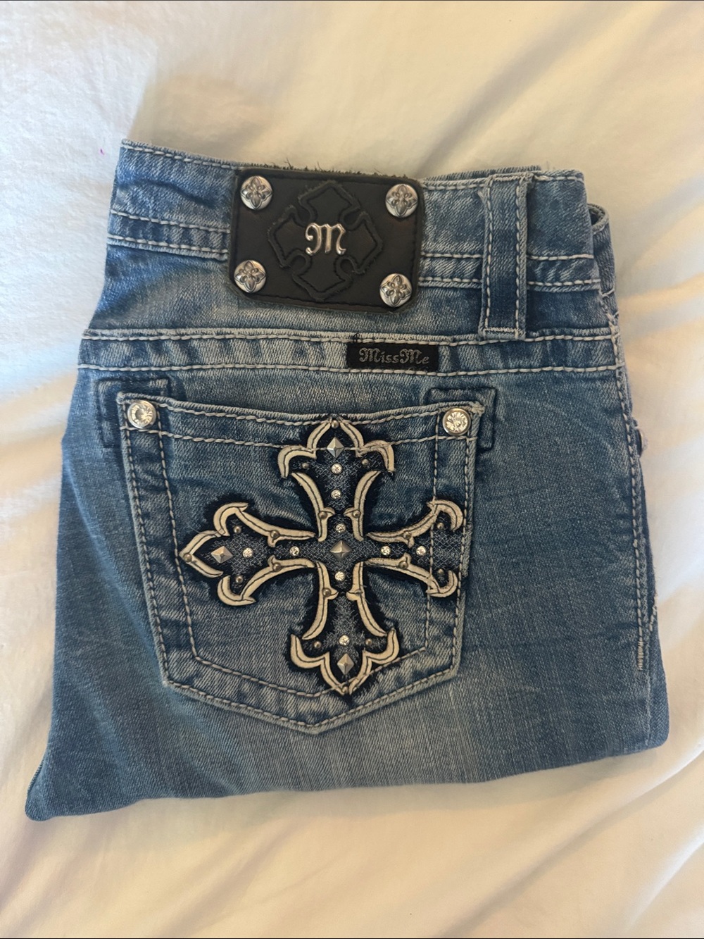 Miss Me Light Blue Embellished Boot Cut Jeans